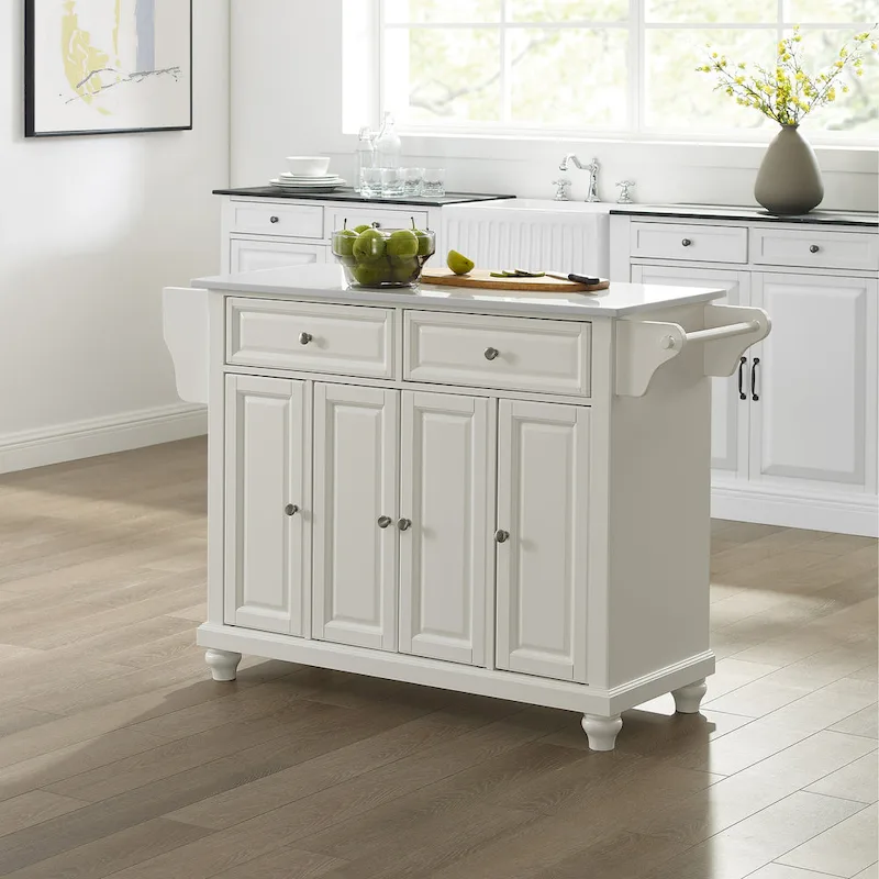Granite Top Full Size Kitchen Island/Cart - 51.5 W x 18 D x 36 H