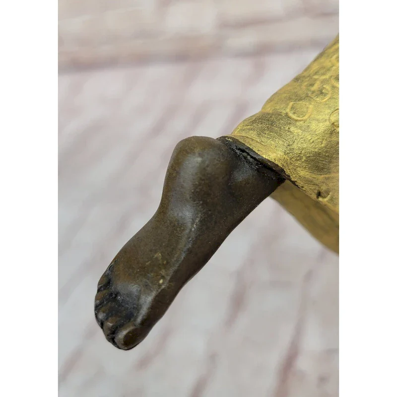 Chiparus Art Deco Bronze Dancer Girl In Long Dress W/ Gold Patina