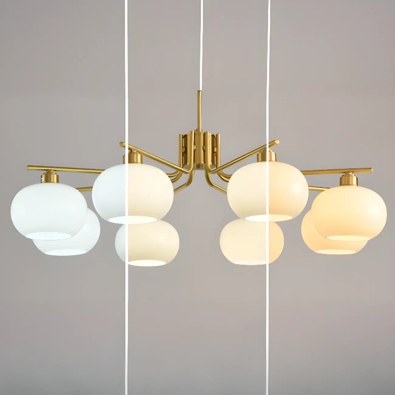 Modern Glass Globe Chandelier Adjustable Hanging Length