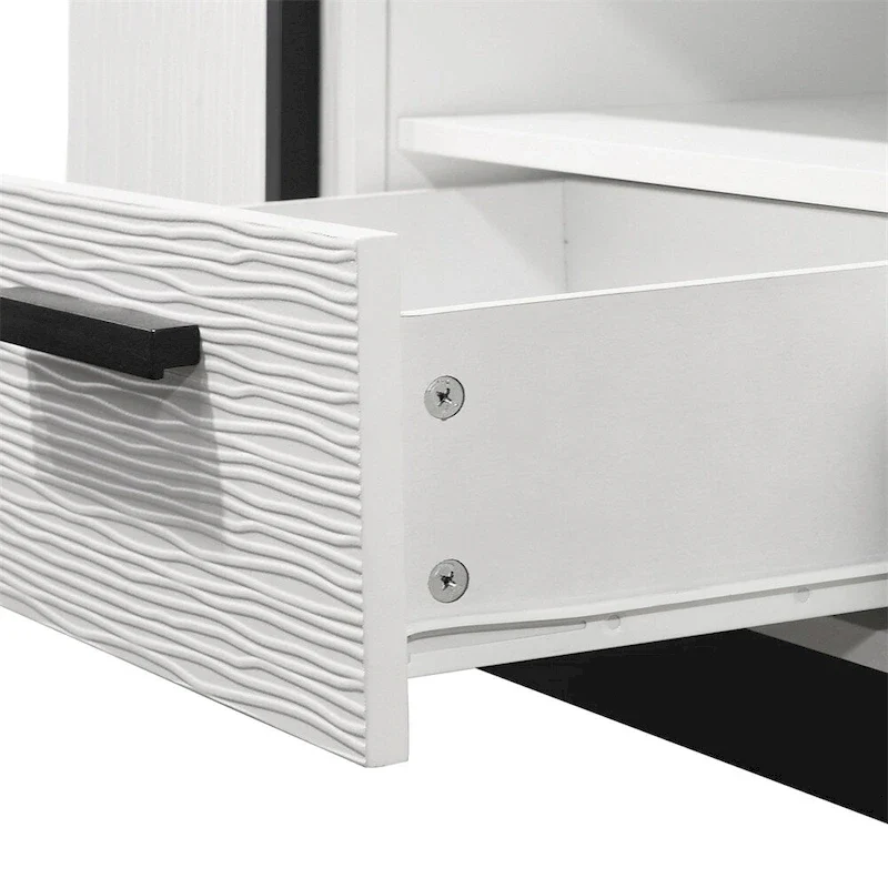 Wood TV Stand with Drawers and Adjustable Shelf