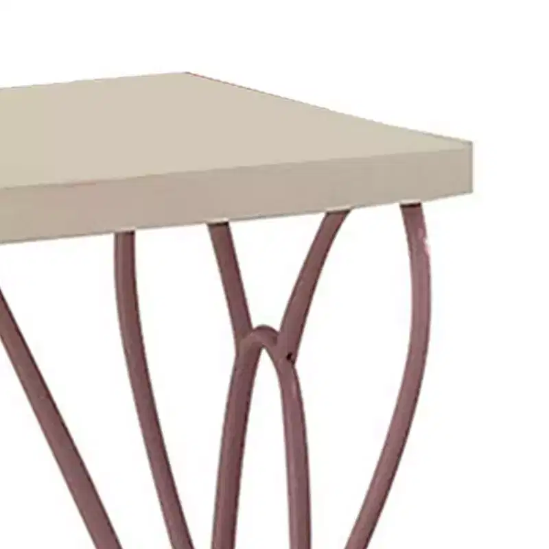 Priya Ii 22" Nightstands White/Light Purple - Acme Furniture: Metal Frame, Wood Surface, Meets ASTM Safety Standards
