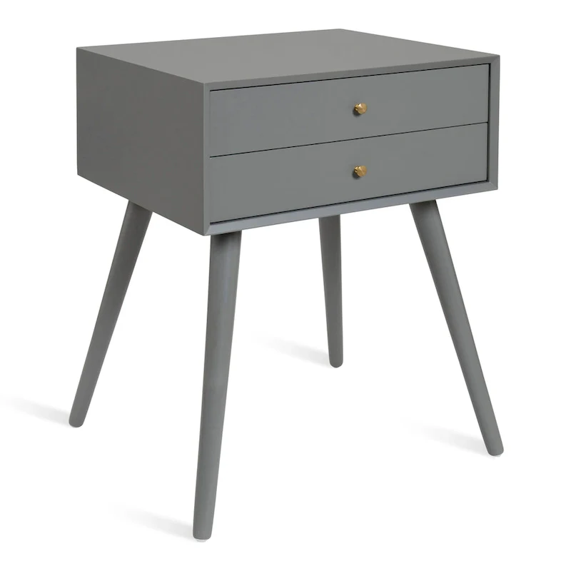 Finco Nightstand Side Table with 2 Drawers