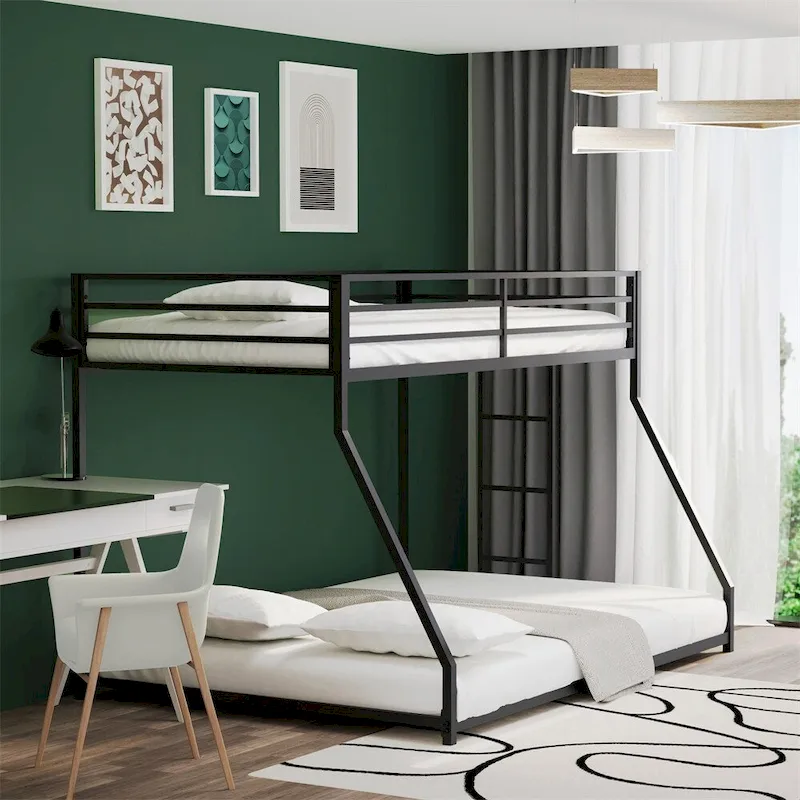 Black Twin over Full Bunk Bed, 2-Person