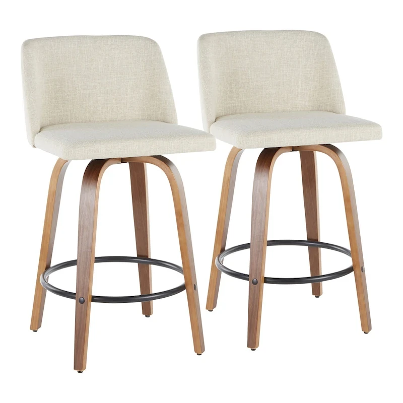 Carson Carrington Vallberga 26 Counter Stool with Black Round Footrest (Set of 2)