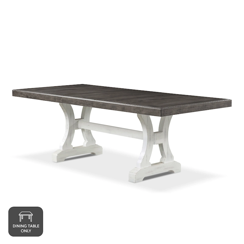 Furniture of America Sylmer White 86-inch Wood Expandable Dining Table