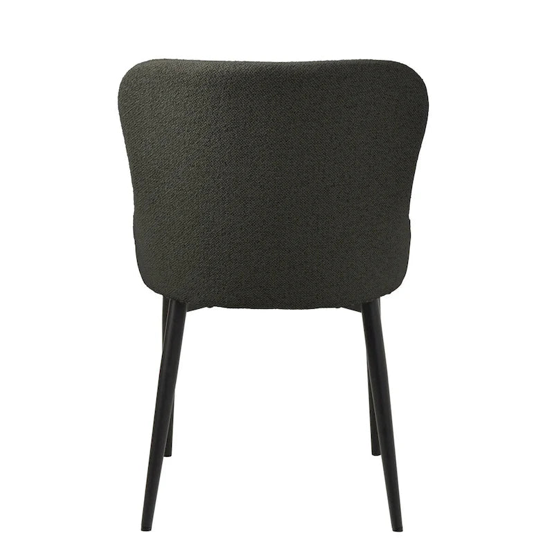 Rye Studio Boucle Dining Chairs with Black Steel Legs, Set of 2