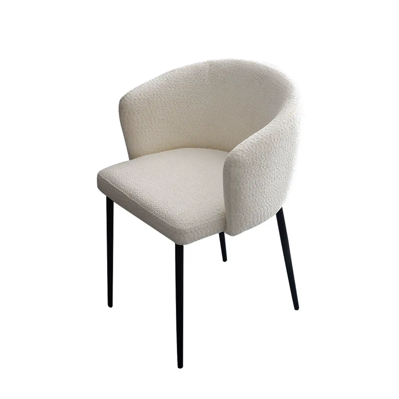 Modern Chenille Upholstered  Metal Leg Dining Chair