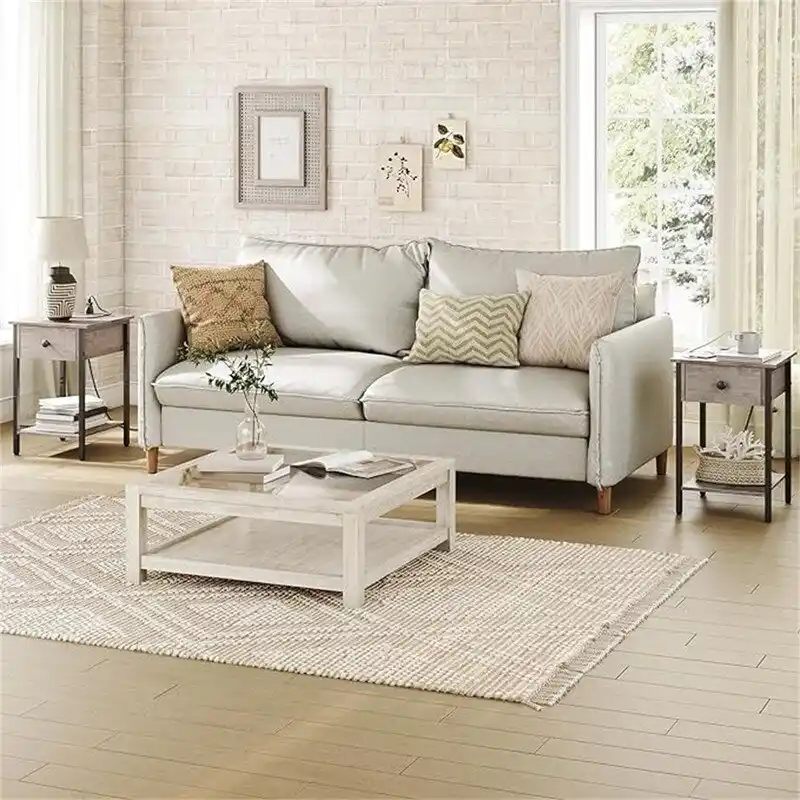 Nightstand with USB Ports and Outlets set of 2