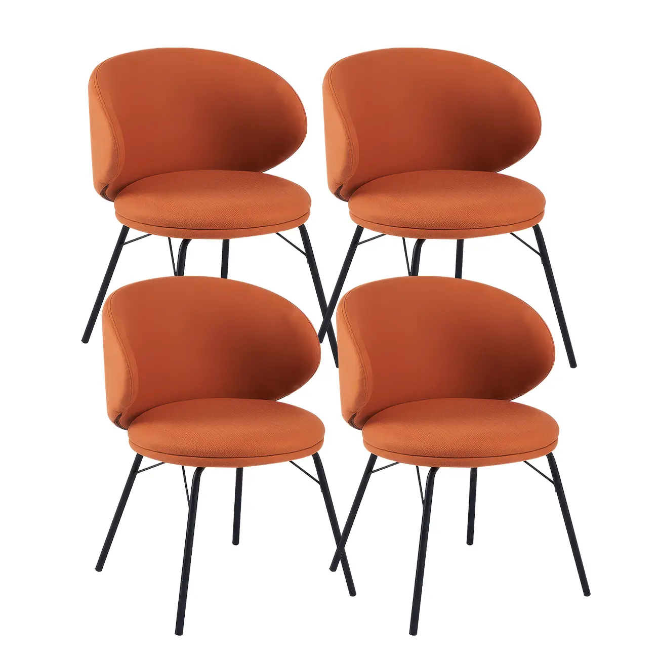 Modern Leathaire Upholstered Metal Leg Dining Chair