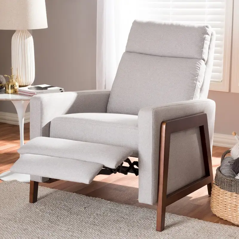 Mid-century Fabric Recliner by Baxton Studio