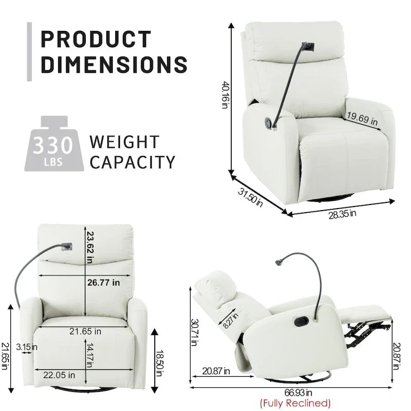 Modern Small Rocking Swivel Recliner Chair