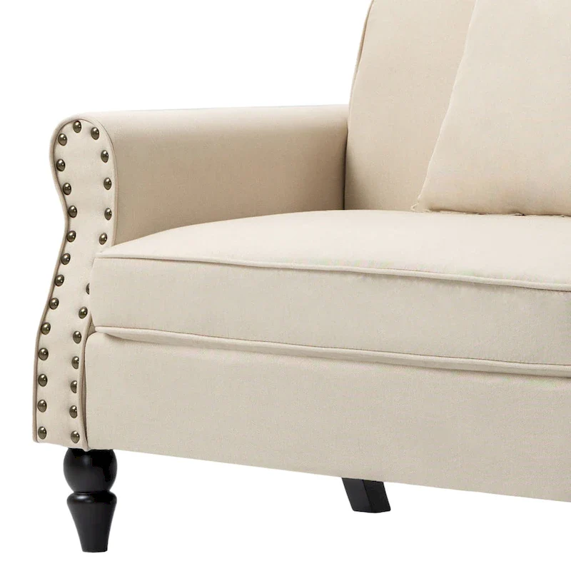 73 Sofa with Nailhead Trim Rolled Arms
