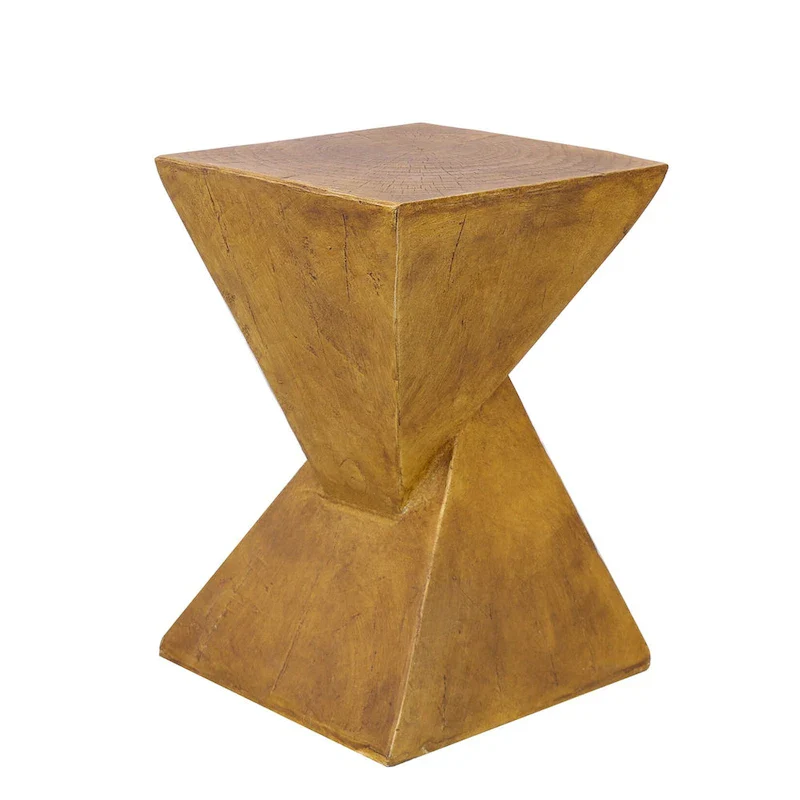 Modern Lightweight Concrete Side Table Accent Table Garden Patio - 12 x12 x18