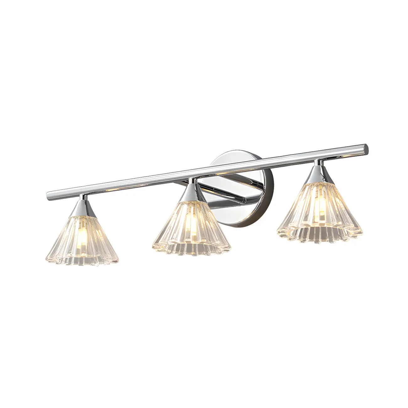 Modern Bell Glass Silver Bathroom Vanity Light