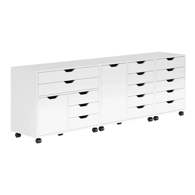 3-Pc Storage Cabinet Set, White
