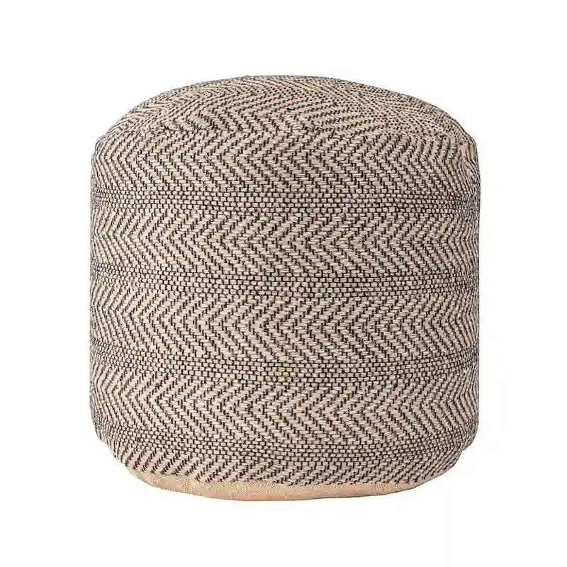 Nuloom Exeter Chevron Braided Jute Ottoman Pouf