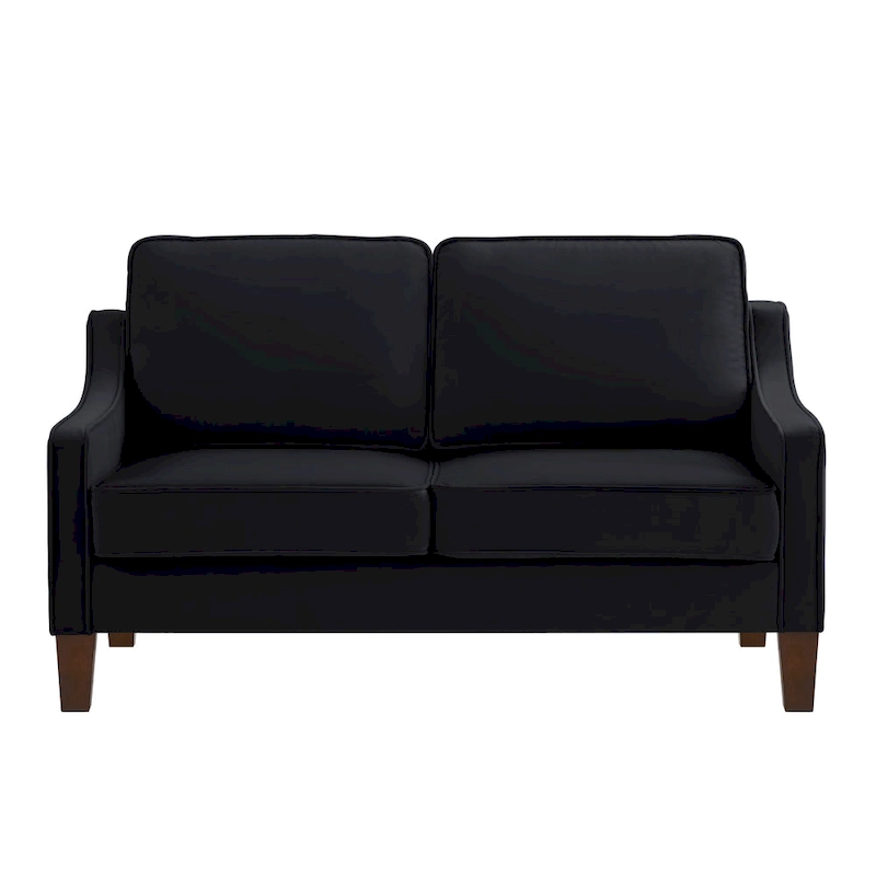 Modern Velvet Loveseat Sofa with Wooden Legs - 29.00 x 51.50 x 34.25
