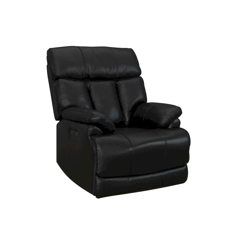 Genuine leather Black Power Recliner Zero Gravity Dual Power Recliner Adjustable Headrest Extendable Footrest