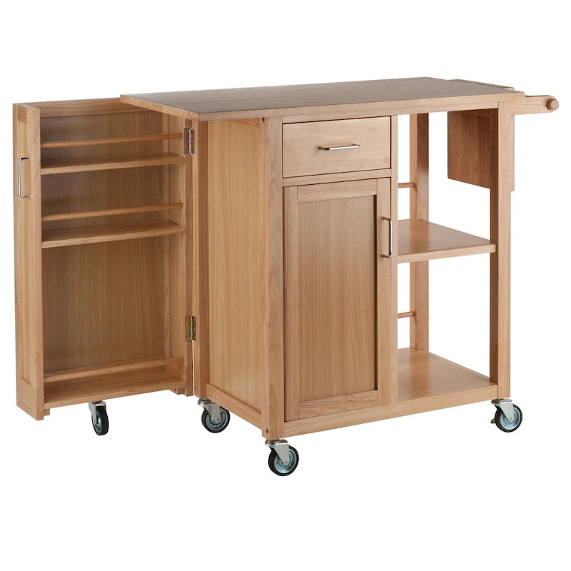 Douglas Utility Kitchen Cart, Natural - 42.52 x 18.98 x 35.63 inches