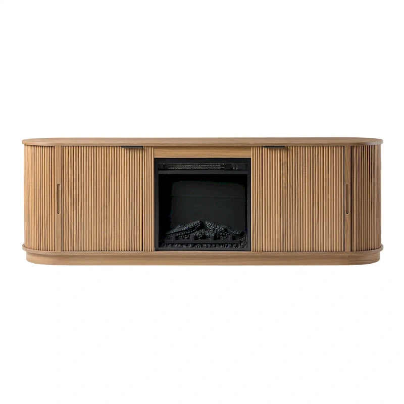 Middlebrook Designs Modern Reeded 70-inch Fireplace TV Stand