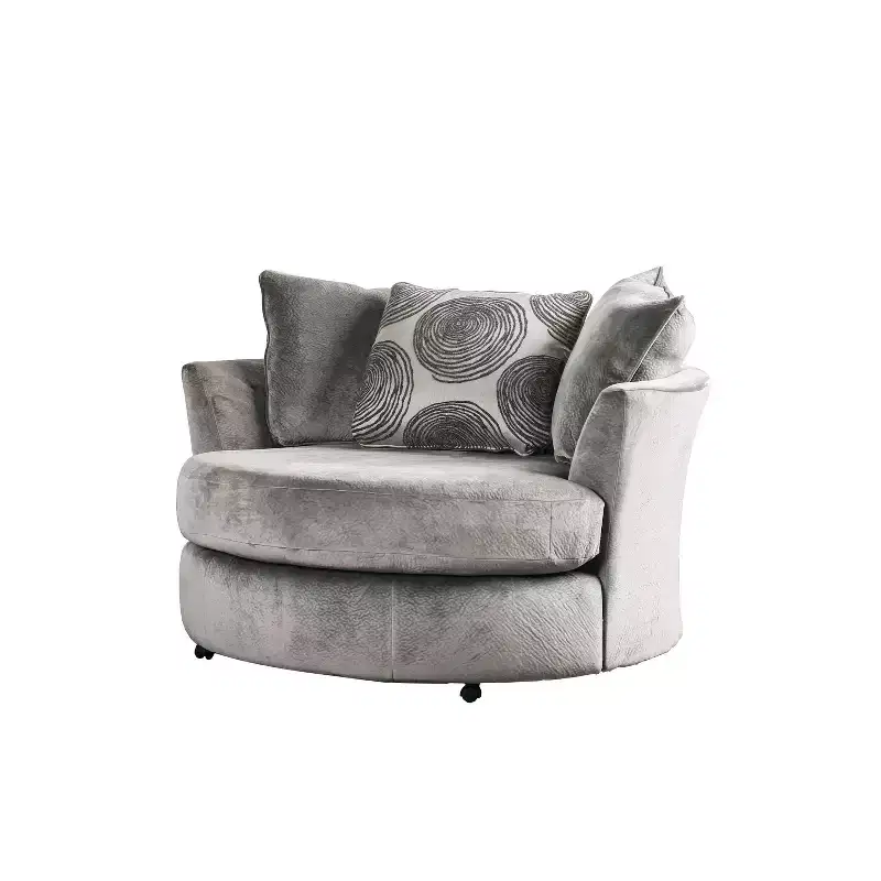 3pc Mauricio Microfiber Loveseat and Sofa Set with Accent Chair Set Gray/Pattern - Furniture Of America: Plush Upholstered, Transitional Style