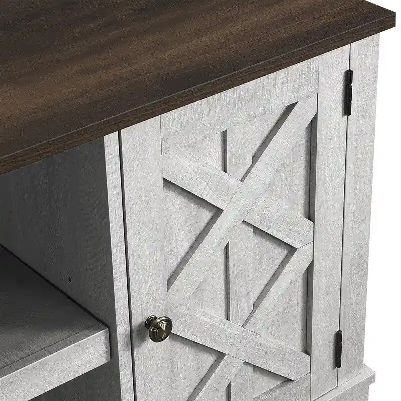 Industrial 3-Shelf Narrow End Table – Brown / Grey / Oak / Yellow