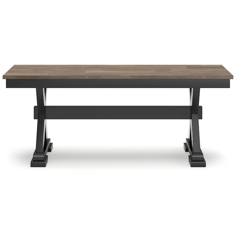 Signature Design by Ashley Wildenauer Brown/Black 50 Dining Bench - 48 W x 16 D x 19.25 H