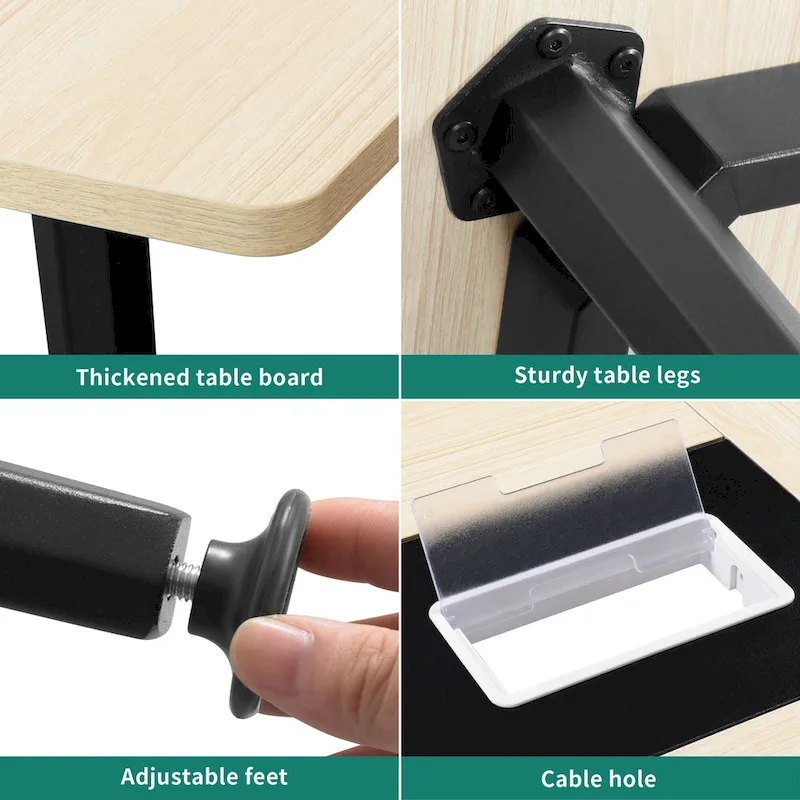 Moasis 6FT/8FT Conference Table Boat Shaped Meeting Table with Rectangle Grommet