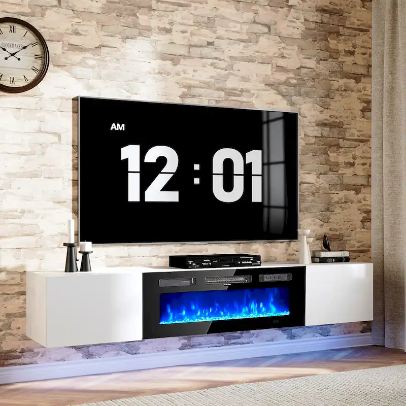 Wall Mounted Fireplace Entertainment Center with 36  Electric Fireplace