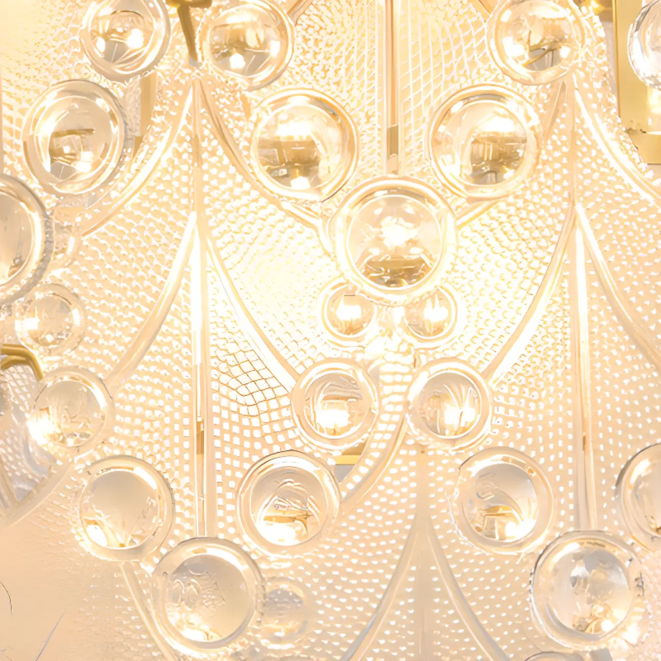 Gold Crystal Beads Chandelier with Elegant Design