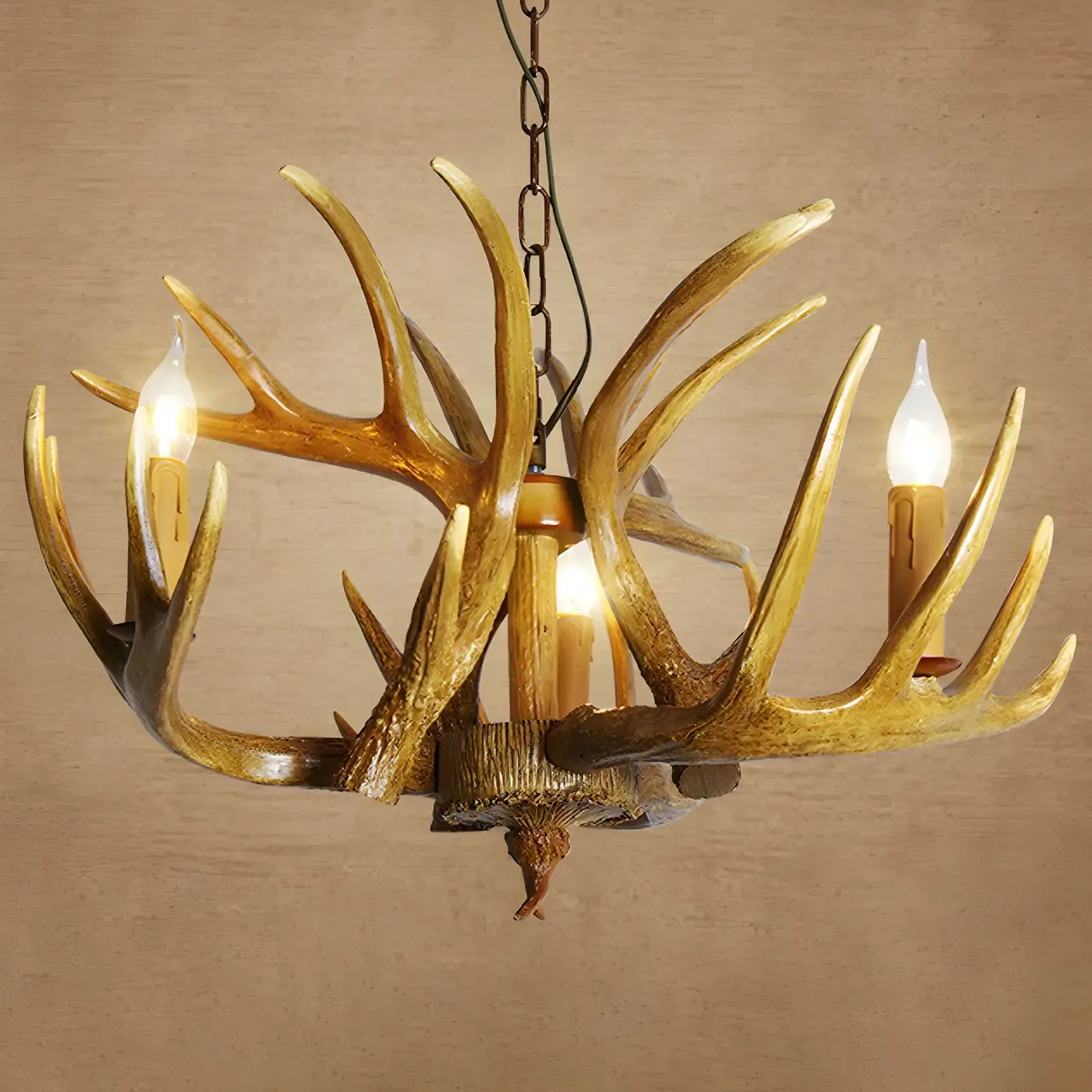 Rustic Unique Resin Antler Candelabra Chandelier