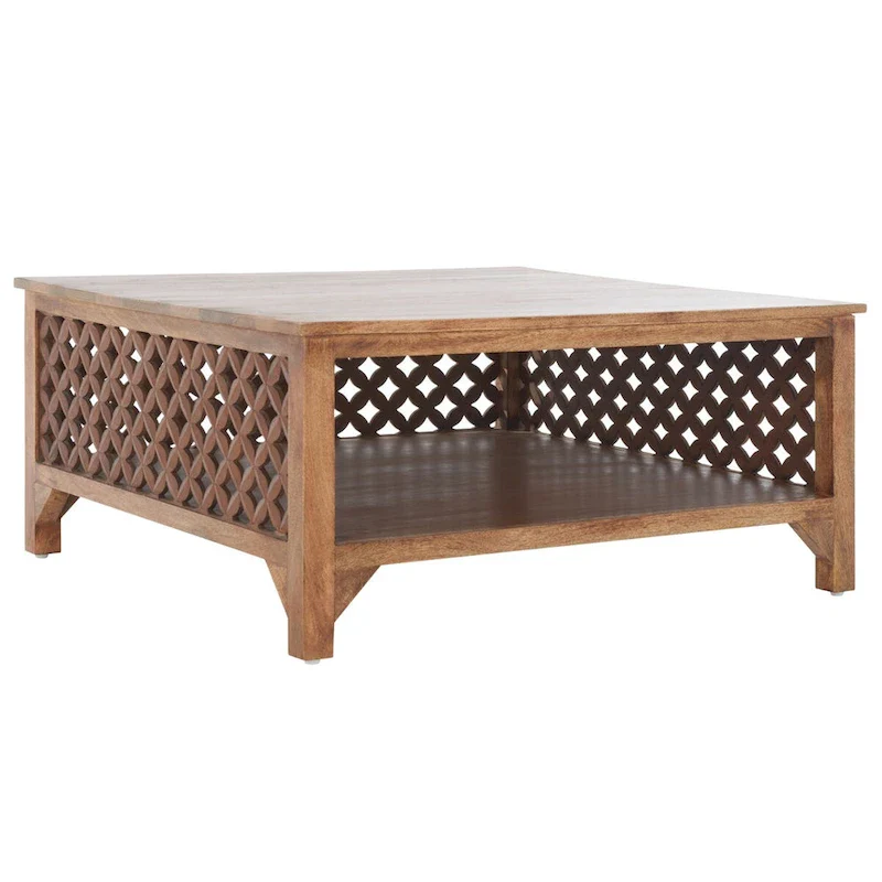 SAFAVIEH Bernardina Square Single Shelf Coffee Table - 34 L x 34 D x 16 H - 34Wx34Dx16H
