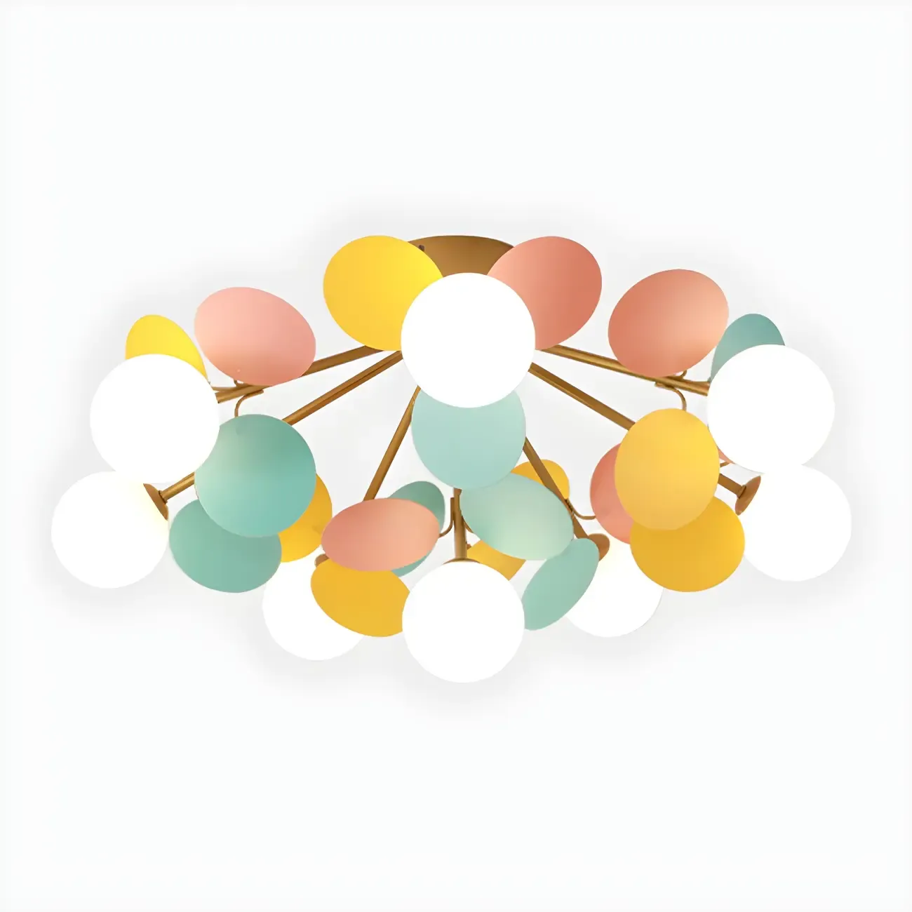 Modern Bedroom Glass Ball Semi Flush Mount Ceiling Light