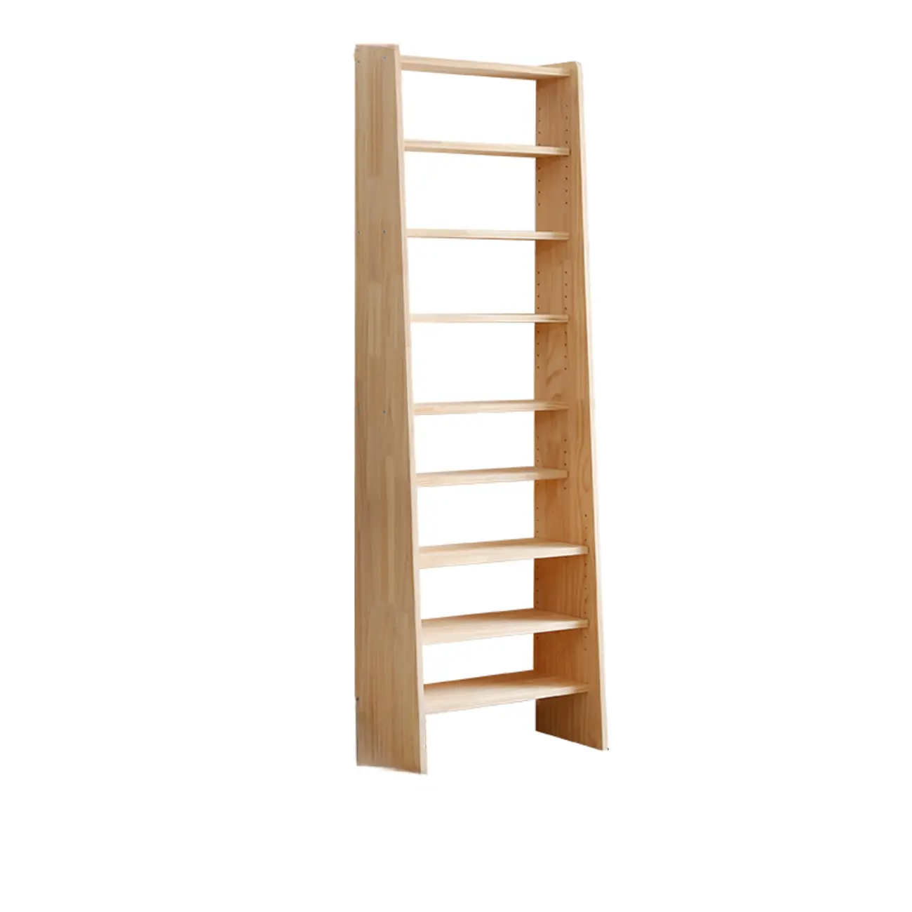 Scandinavian Natural Wood Multi-Shelf Open Bookcase