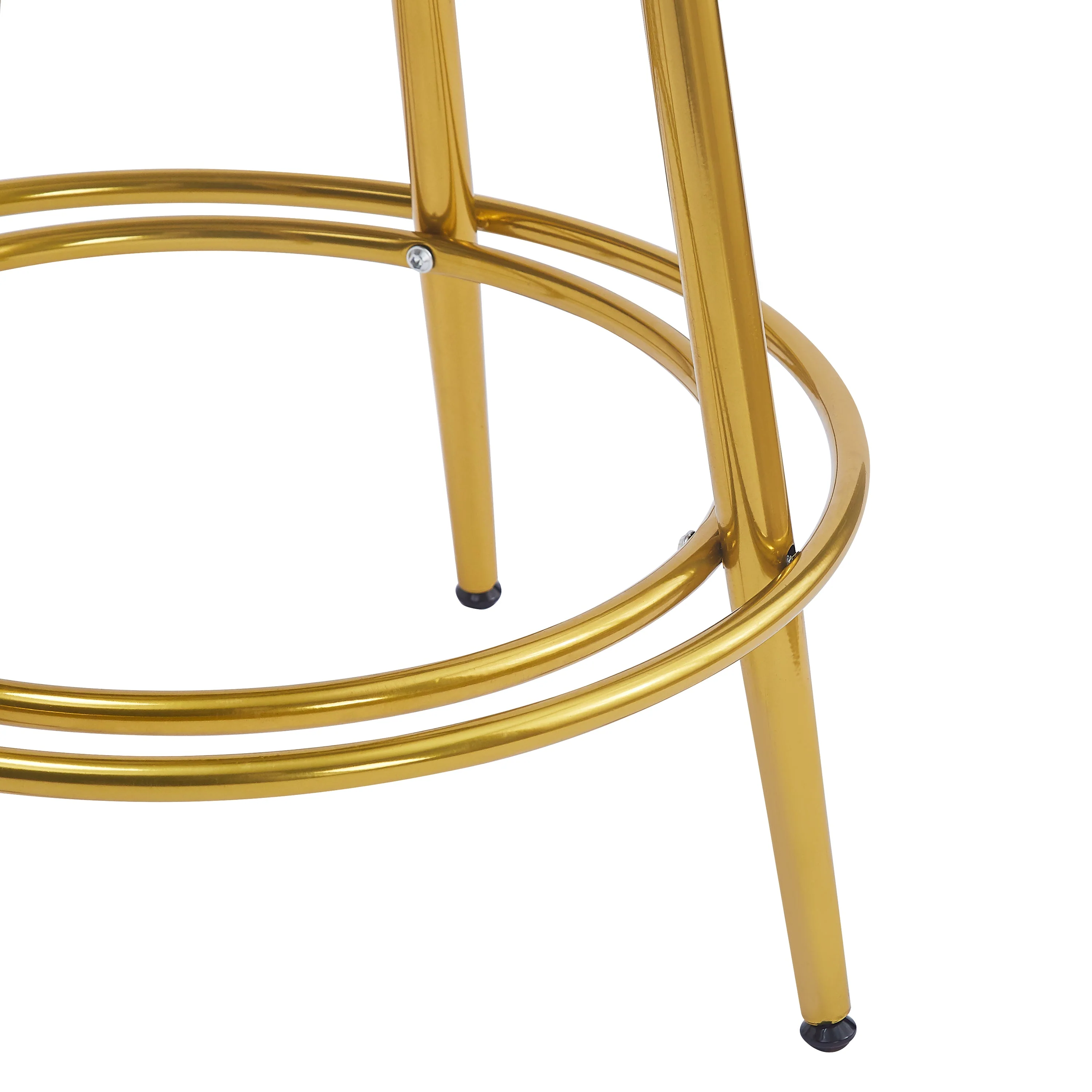 Set of 2 Velvet Counter Stools ¨C Dark Grey Upholstery, Round Cushion