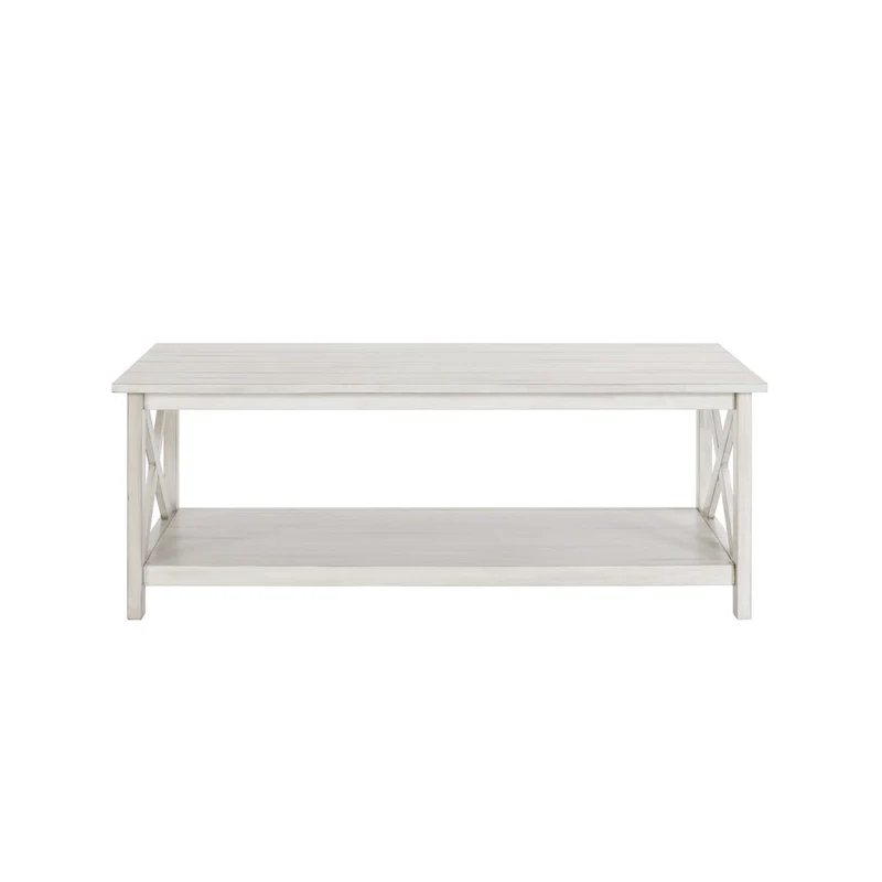 Antique White Farmhouse Wood Coffee Table