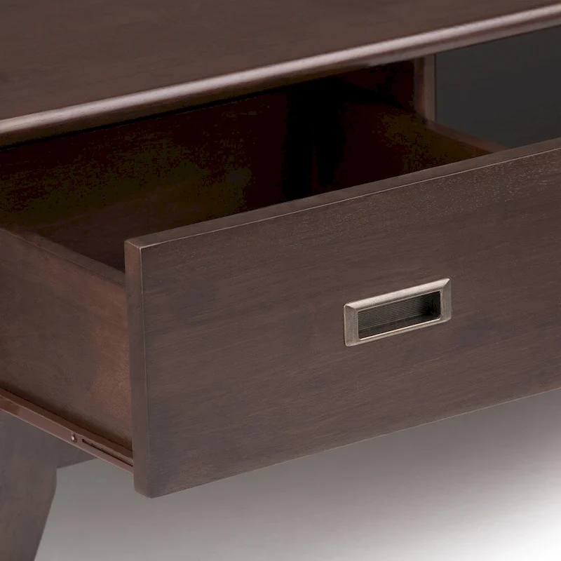 WYNDENHALL Tierney SOLID HARDWOOD 48 inch Wide Rectangle Mid Century Modern Coffee Table - 48 W x 22 D x 20 H