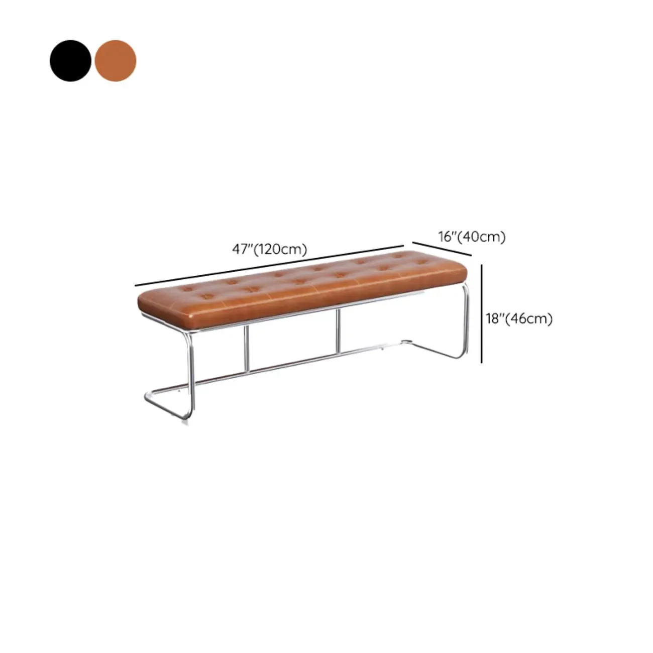 Modern Leather Rectangular Upholstered Bedroom Bench