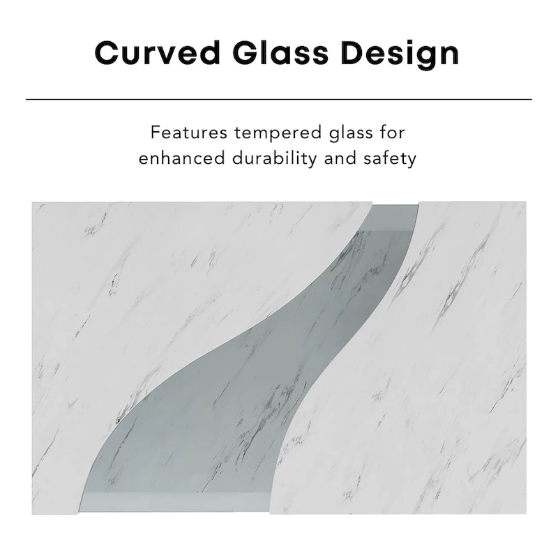 Kobe Modern Faux Marble Veneer Coffee Table with Shelf by Furniture of America