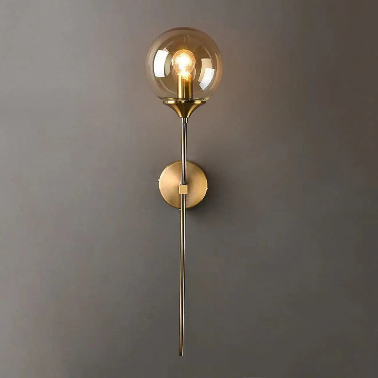24Modern Brass Wall Sconce Fixture with Glass Shade