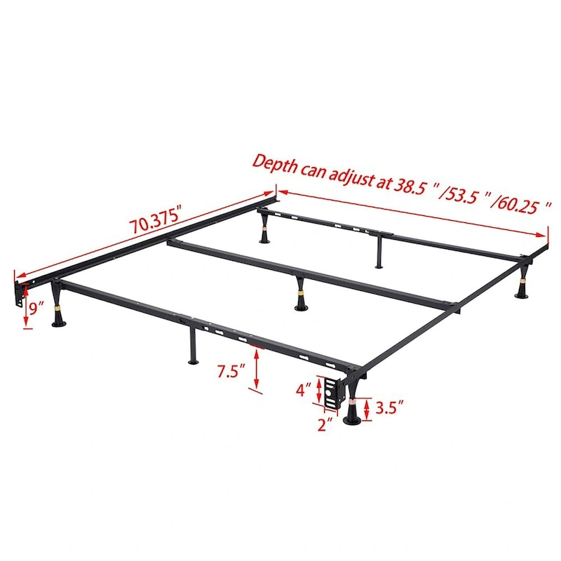Twin/Full/Queen Metal Bed Frame (Glide Legs)