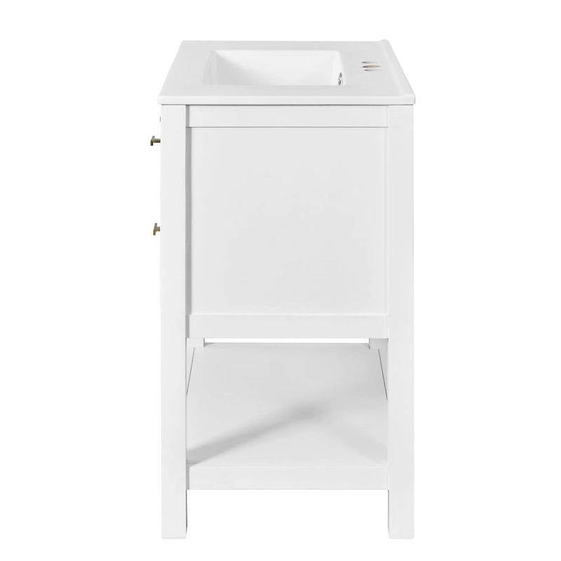 30 Bathroom Vanity with Ceramic Sink Combo, Free Standing Single Vanity Set with 5 Drawers