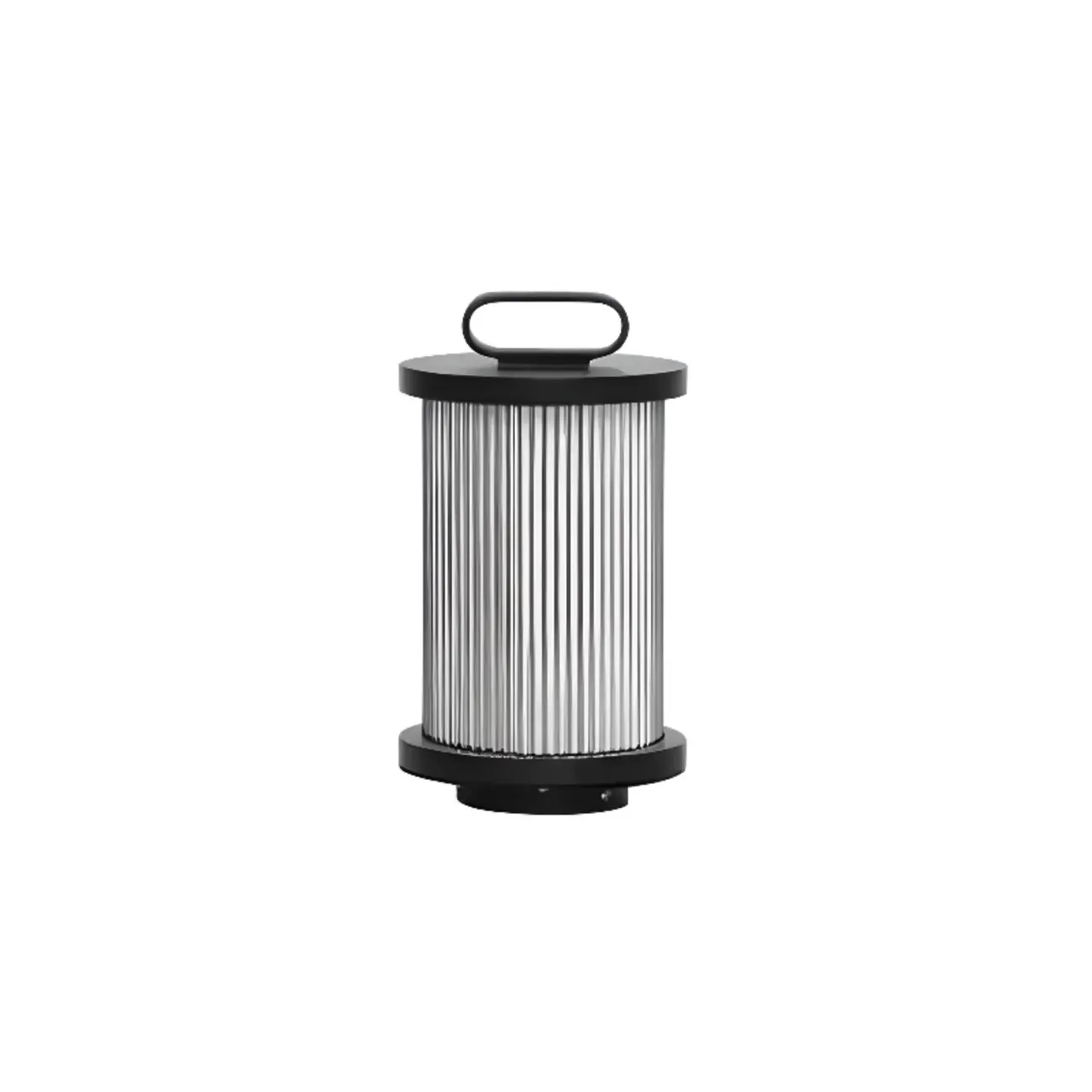 Black Metal Cylindrical Glass Post Cap Light