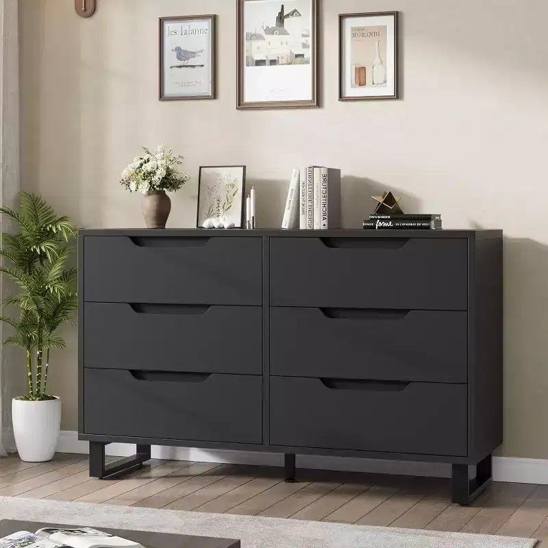7 Dresser for bedroom, 55 Inch Wide Changing Table, Non-Built-in Horizontal Drawer with Storage, Wooden Closet for Living Room, Hallway, Entrance
