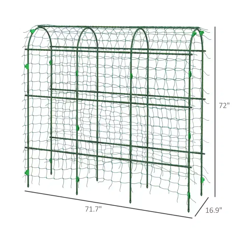 A-Frame Metal Arch Trellis for Outdoor Climbing Plants with Climbing Net