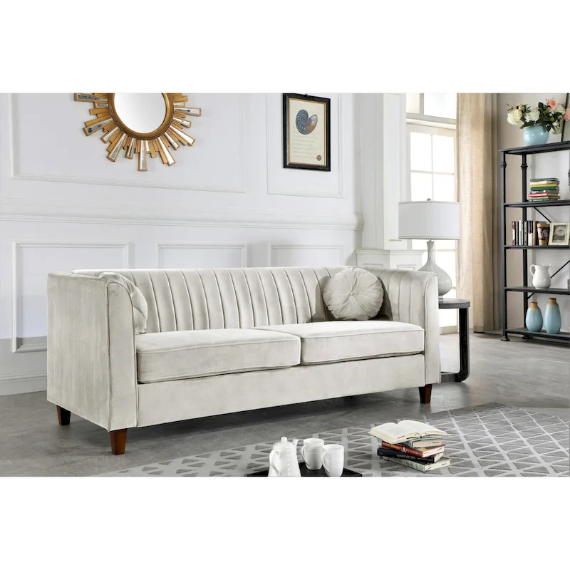 Multi-Color Velvet Chesterfield Sofa, 2-Seater
