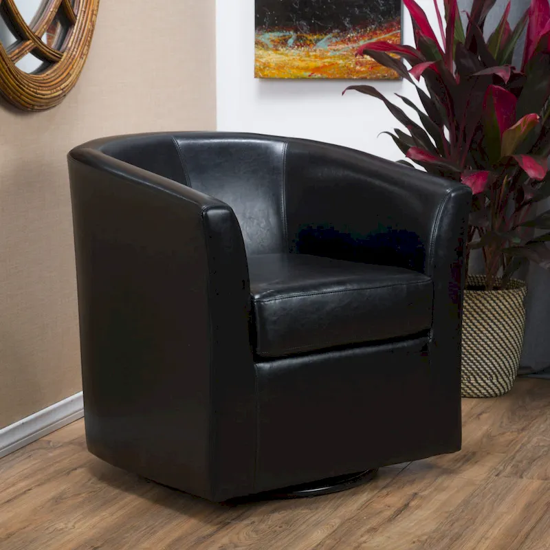 Daymian Swivel Club Chair by Christopher Knight Home - 29.00  D x 30.20  W x 30.50  H