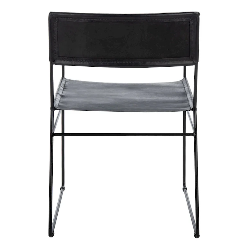 SAFAVIEH Bernardine Leather Dining Chair (Set of 2) - 21.7 W x 19.7 L x 31.9 H - 22Wx20Dx32H