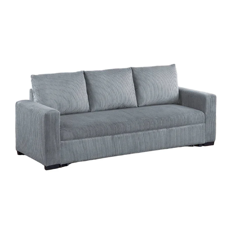 Gray Corduroy Convertible Sofa Bed 85 Inch