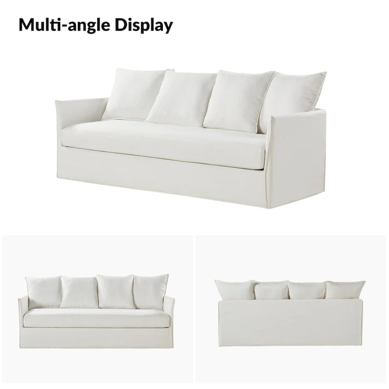 Gottfried 80 Slipcovered Sofa with Removable Cushions by HULALA HOME